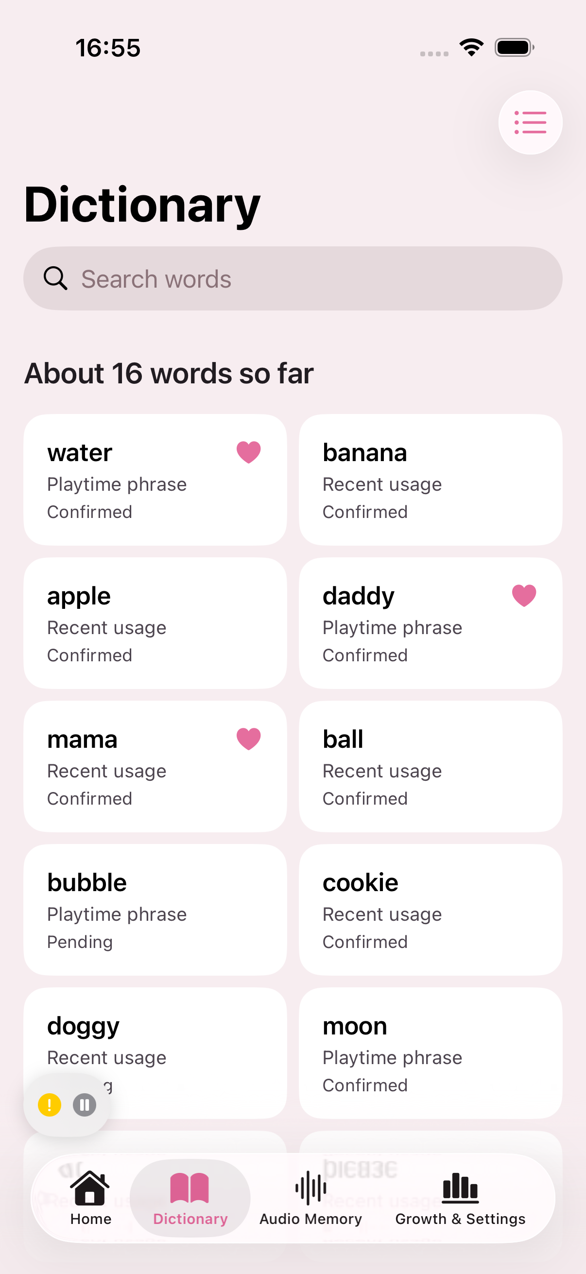 Word dictionary